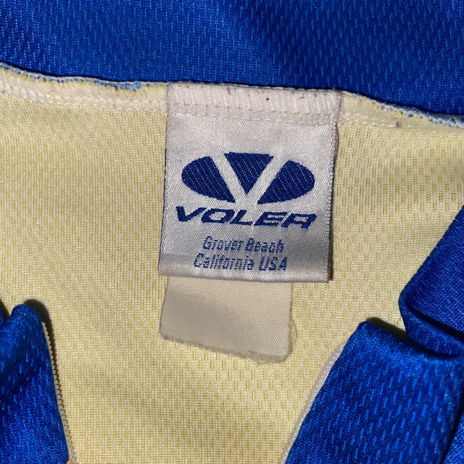 Voler Mens MS 150 Bike Tour 2006 Cycling Jersey Yellow Red Blue Partial Zip Sm