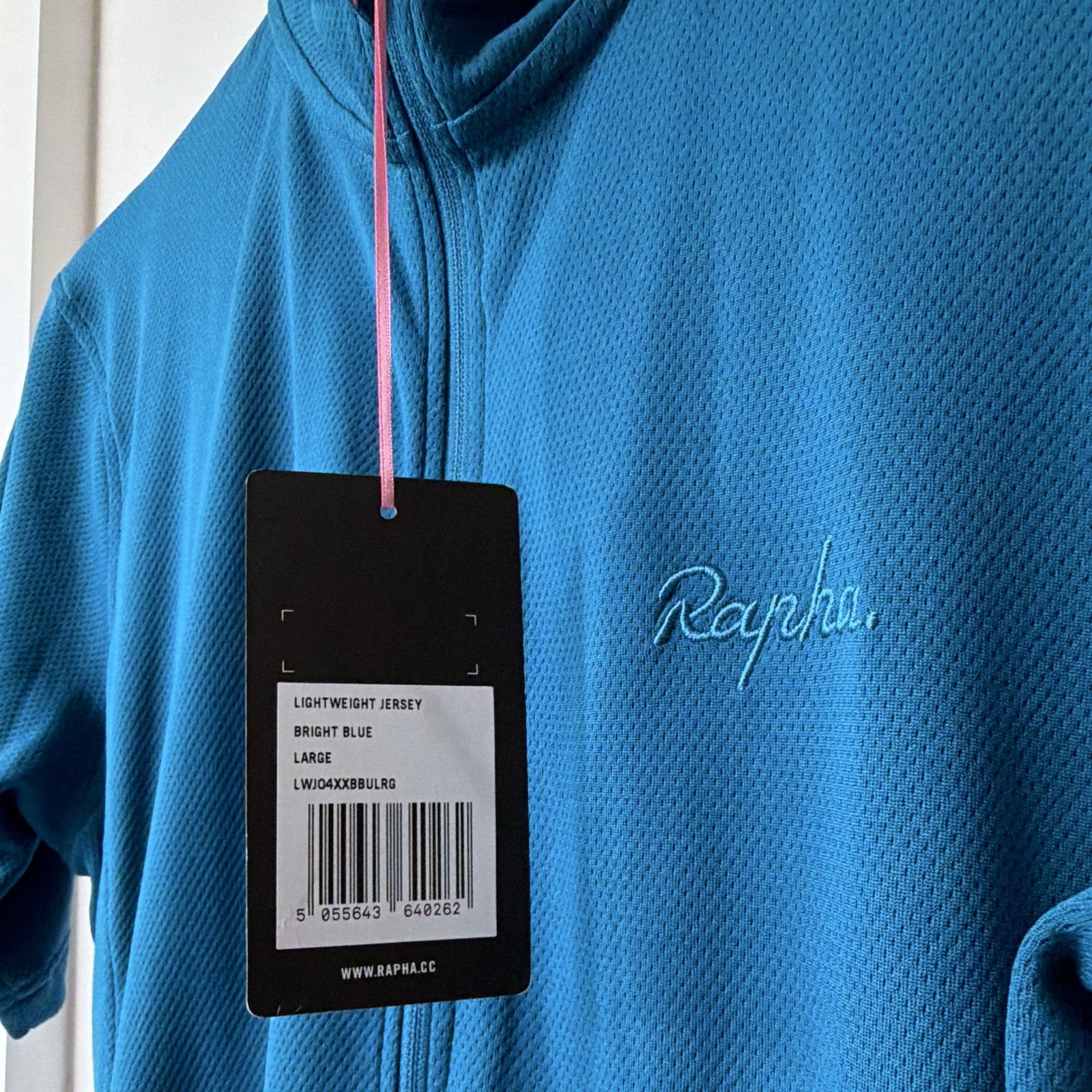 Rapha Lightweight Jersey Men’s L Blue Full Zip Pockets Cycling Short Sleeve