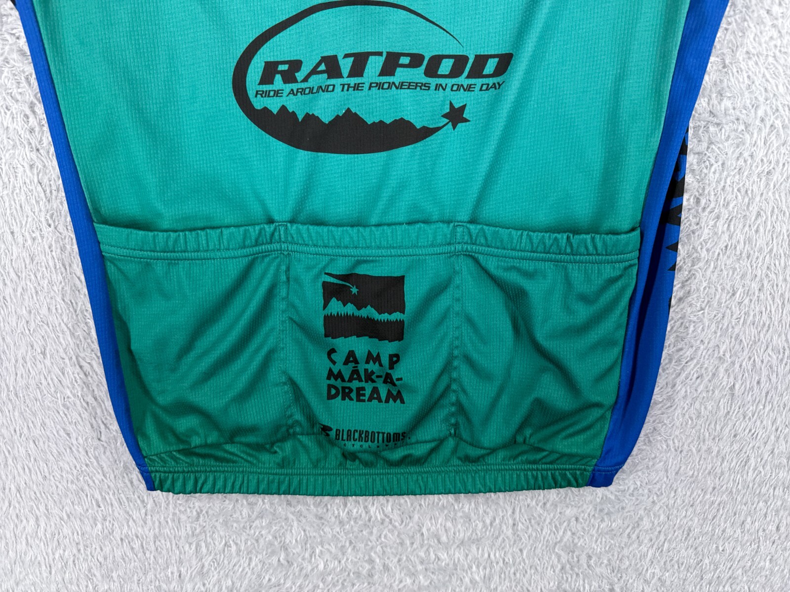 Black Bottoms Cycling Jersey Adult Large Green Blue RATPOD13 Dillion Montana
