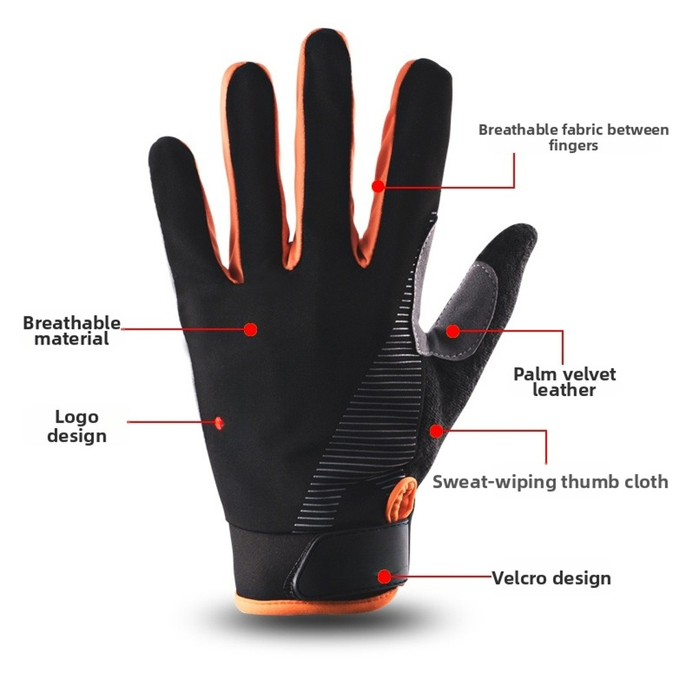 Breathable Full Coverage Cycling Gloves Touchscreen Enabled Anti Slip Palm Pads