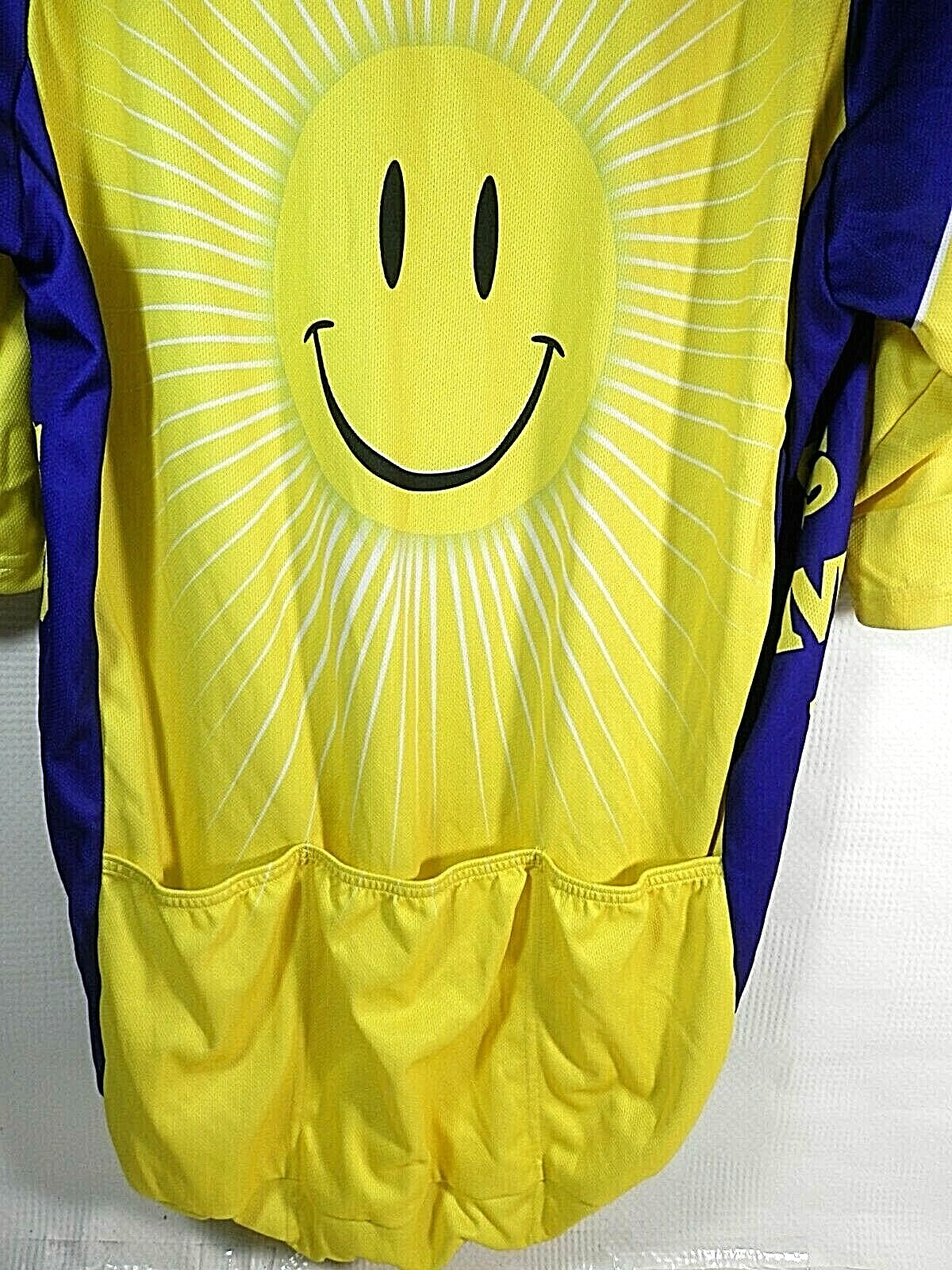 Cycling Men’s shirt Short Sleeve Jacket Jersey be Happy Yellow Size XXL