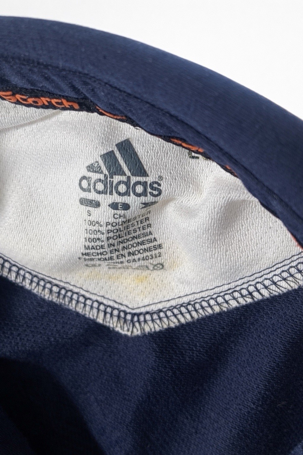 ADIDAS Navy White Cycling Jersey Short Sleeve S 100% Polyester Athletic Fit