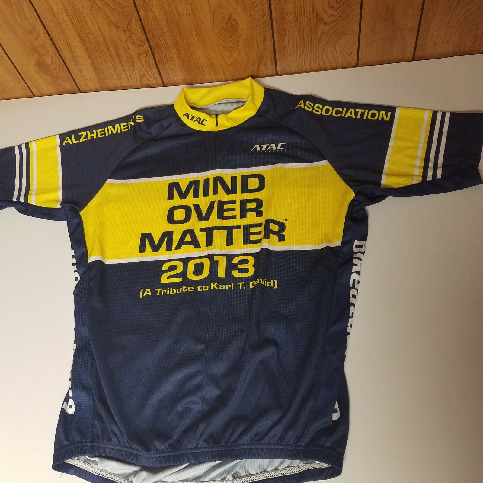 Mind Over Matter Bicycle Cycling Jersey Alzheimers Bike Atac Adult L Large 2013