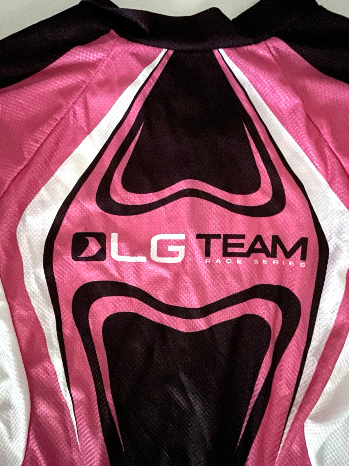 LOUIS GARNEAU Women’s M PINK & BLACK Bike Cycling Jersey Full Zip Shirt LG TEAM