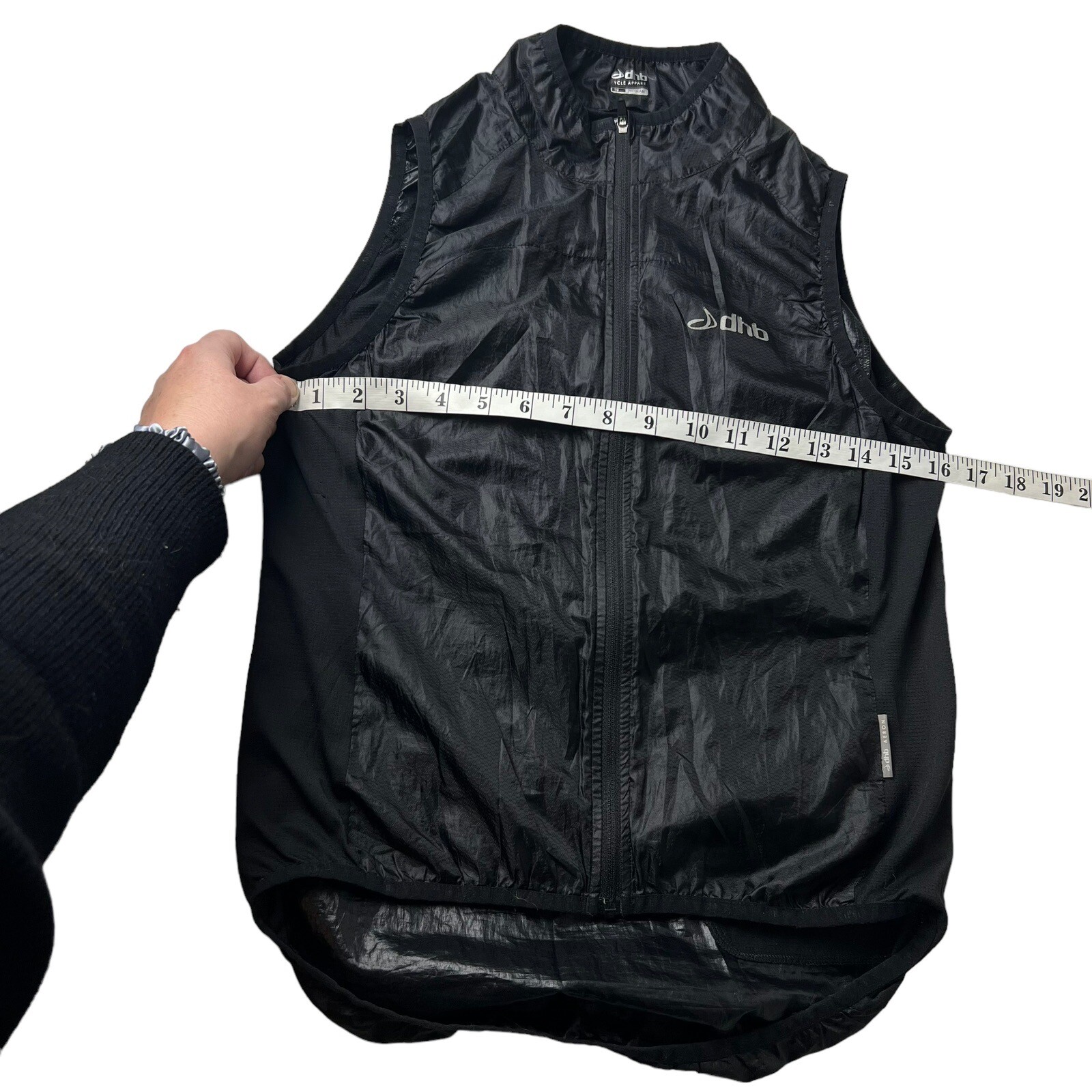 DHB Cycle Black Bike Vest Jersey Womens 10 Sleeveless Full Zip High Neck Spinnin
