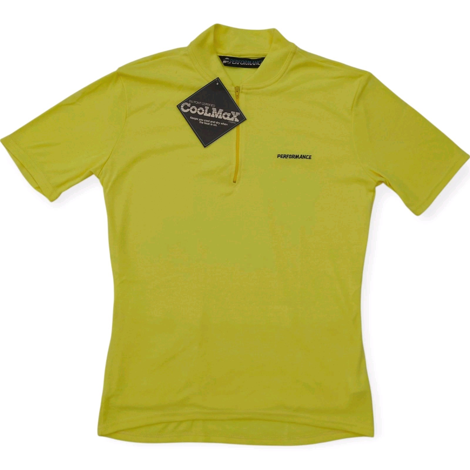 NWT Vintage Performance Cycling Jersey Men’s M 100% Cotton Made In USA Yellow