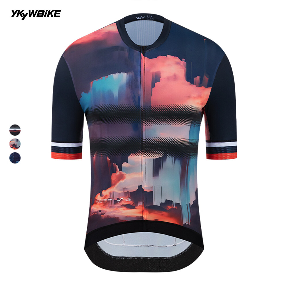 YKYWBIKE Men Cycling Jersey Short Sleeve Bicycle MTB Pro Shirts Summer Bike Tops