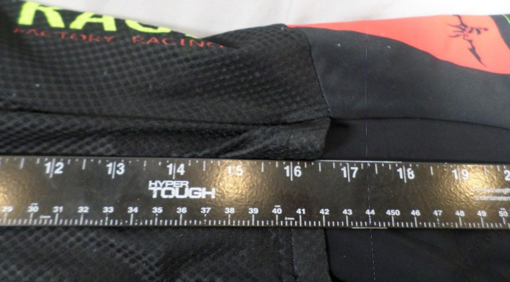 DESIGNER RAGE FACTORY CYCLING PADDED BLACK RED & YELLOW SUIT SIZE X-SMALL