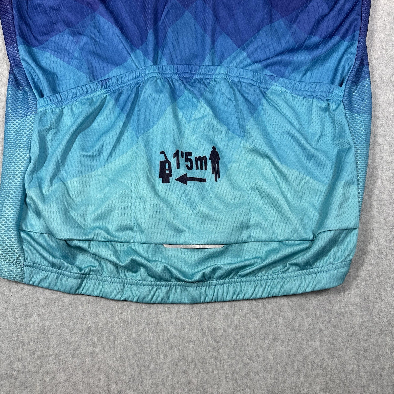 Miloto Racing Cycling Jersey 5XL Blue Aqua Full Zip Bottle Holder NWT