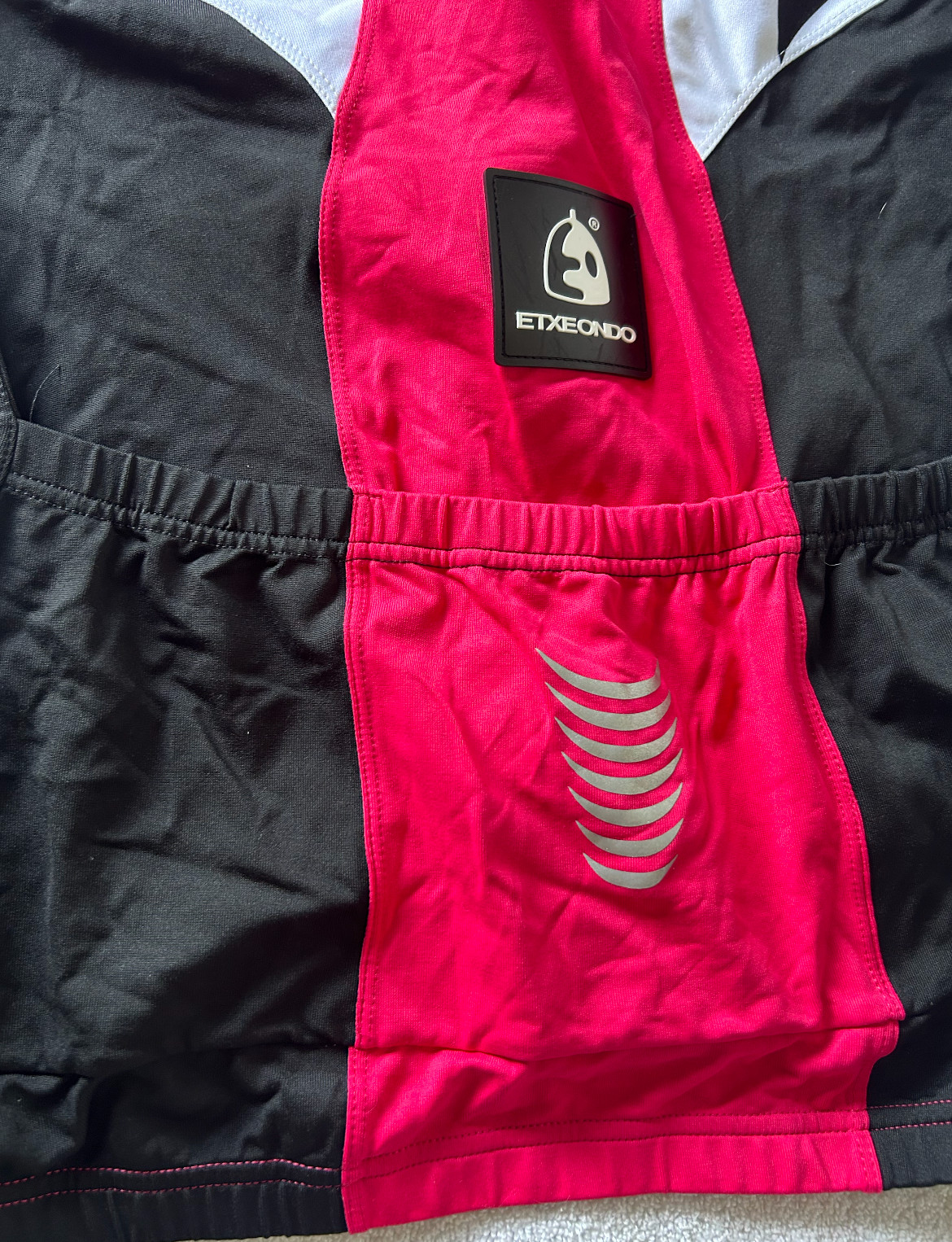 Women’s CYCLING Jersey Sleeveless ETXEONDO Aroa in Black/White/Pink