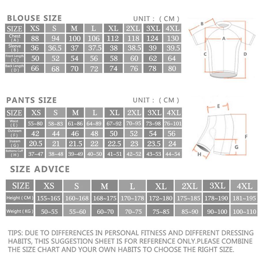 Rcn Men’s Cycling Jersey Set Breathable Summer Road Bike Riding Mtb Sports Kit
