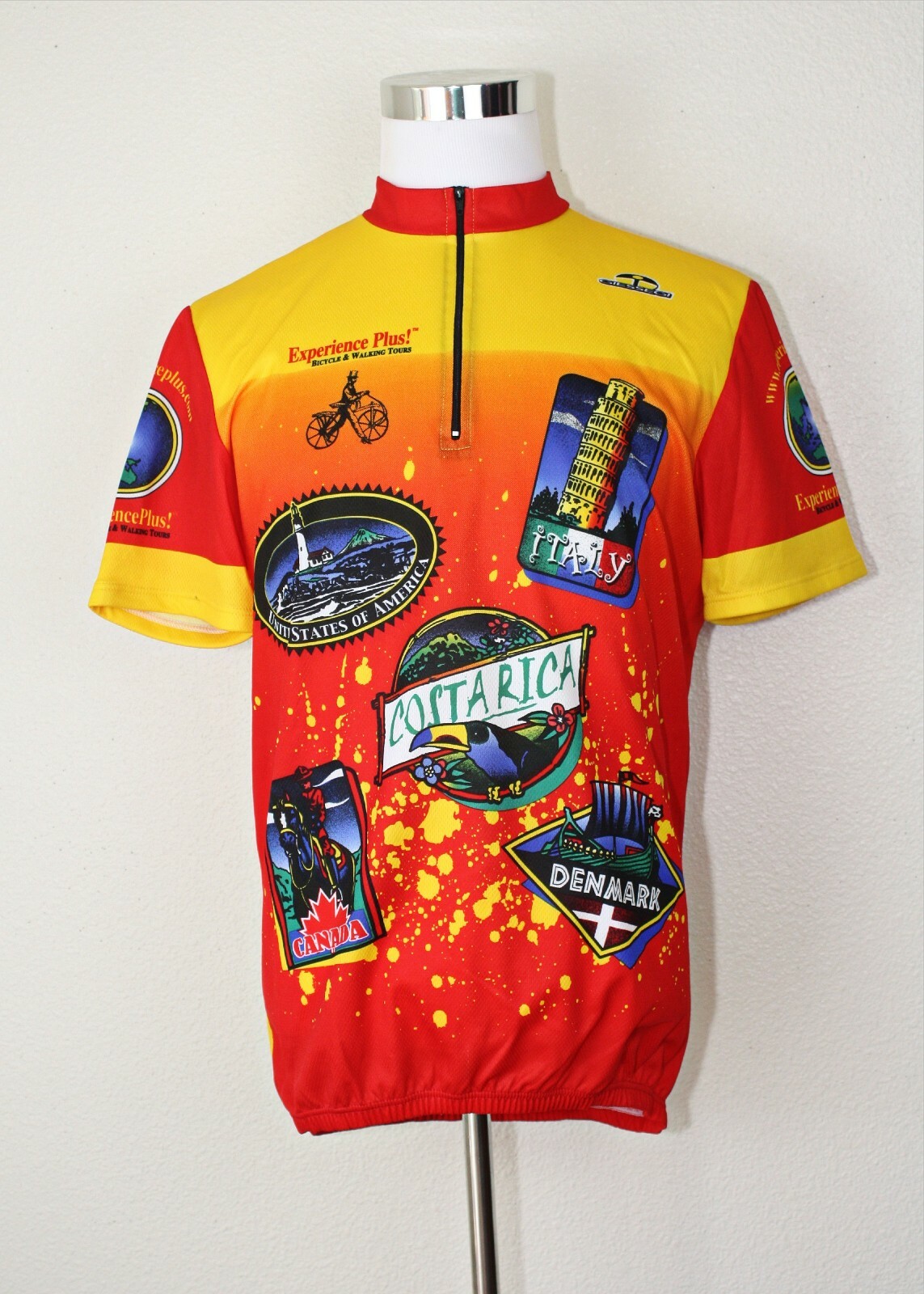 GIESSEGI Bicycle Cycling Jersey Sz. 7 (XXL) Multicolor Countries’ Patches #02