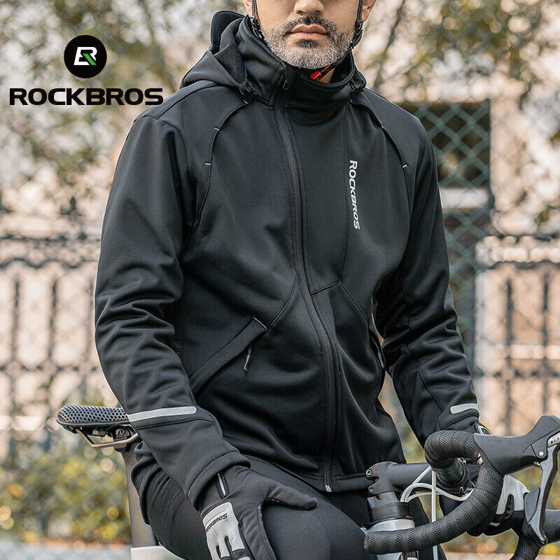 ROCKBROS Bicycle Winter Jacket Cycling Clothing Thermal Fleece Warmer Sportswear