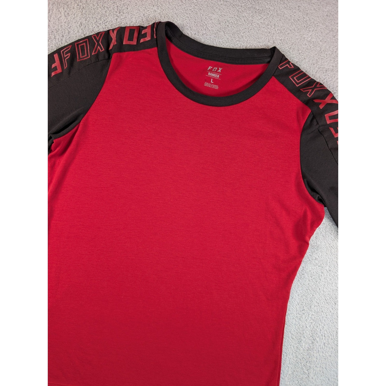 Fox Racing Ranger Womens Mountain Bike Jersey Red Black Short Sleeve MTB Shirt L