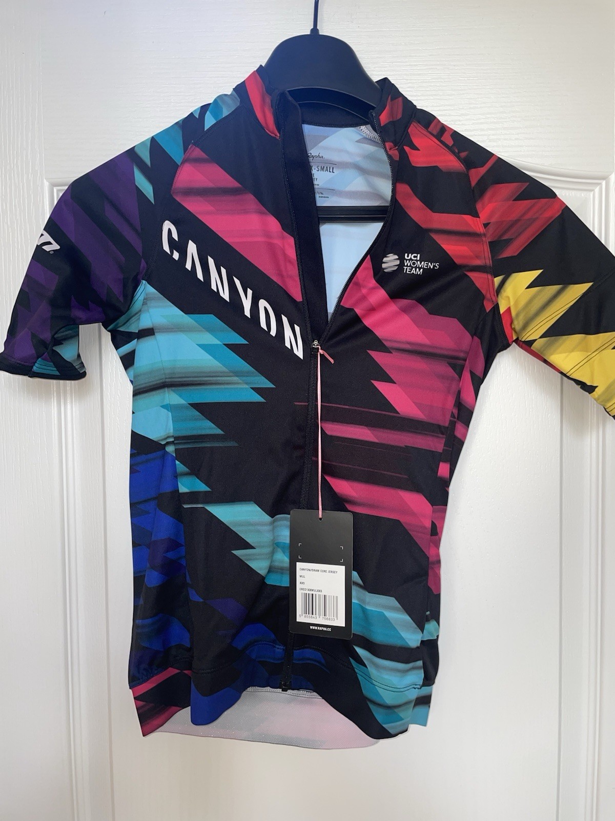 Rapha Women’s CANYON/SRAM CORE JERSEY – Multicolor COLOR SIZE XXS NWT