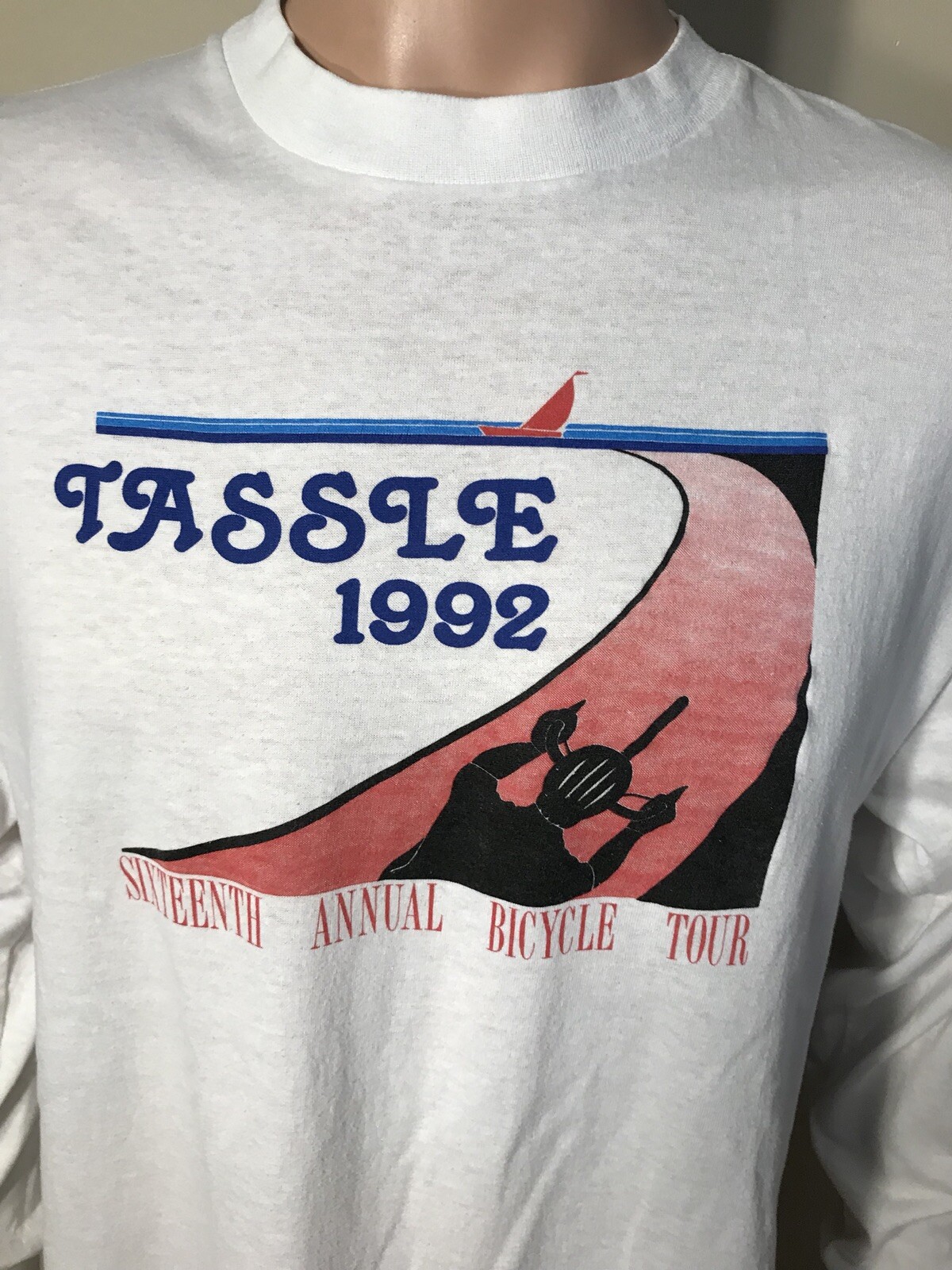 VINTAGE Tassle 1992 Bicycle tour 16th annual T-shirt single stitch 50/50 90s USA