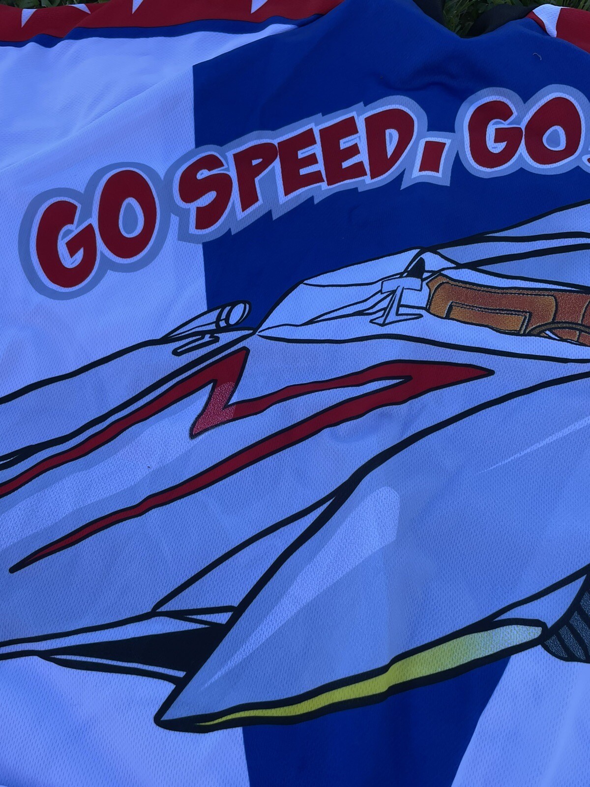 VTG World Jerseys Adrenaline Promotions SPEED RACER 3/4 Zip Cycling Jersey SZ L