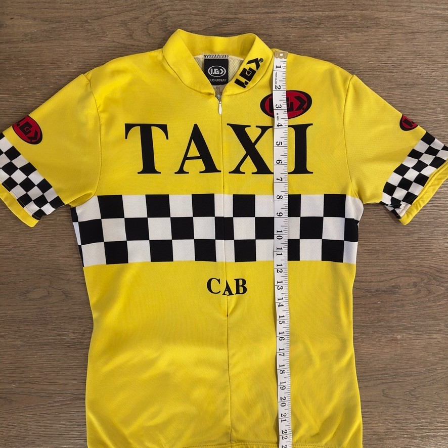 Louis Garneau Yellow & Black Checkered NYC “TAXI CAB” Cycling Jersey-Size Small