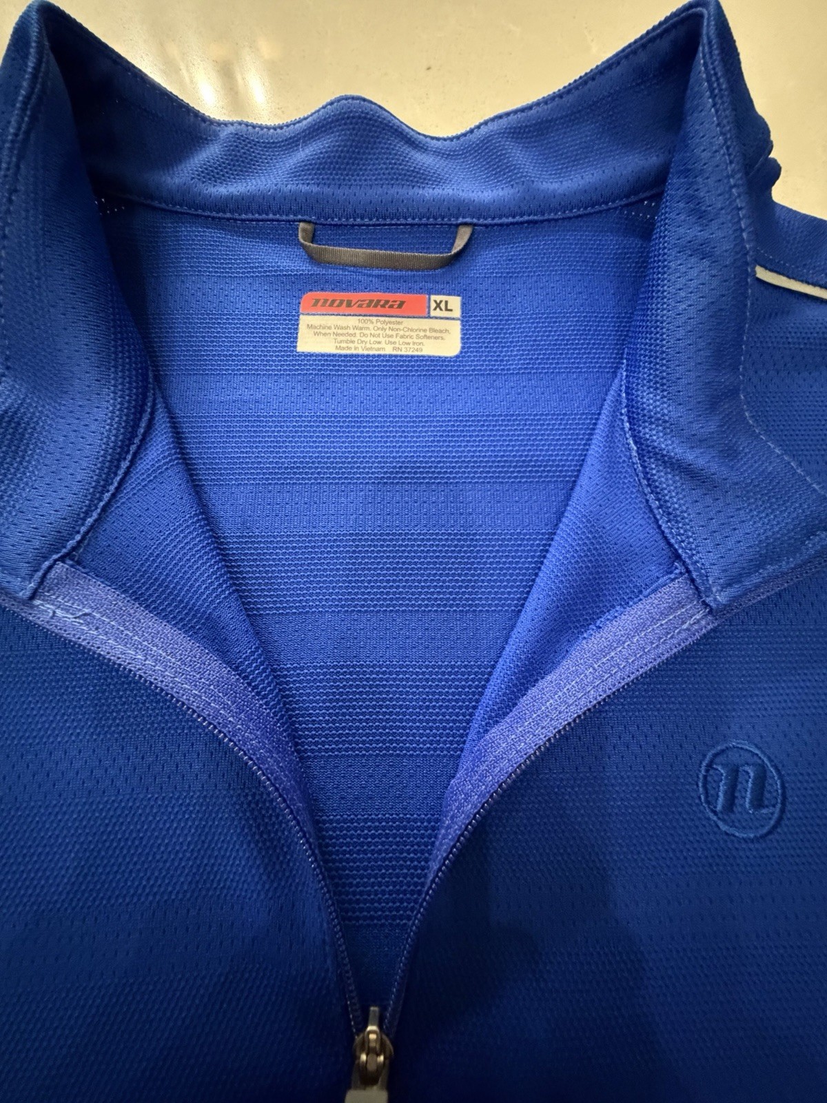 Novara Blue XL Cycling Jersey 100% Polyester Short Sleeve 1/4 Zip Quick Dry