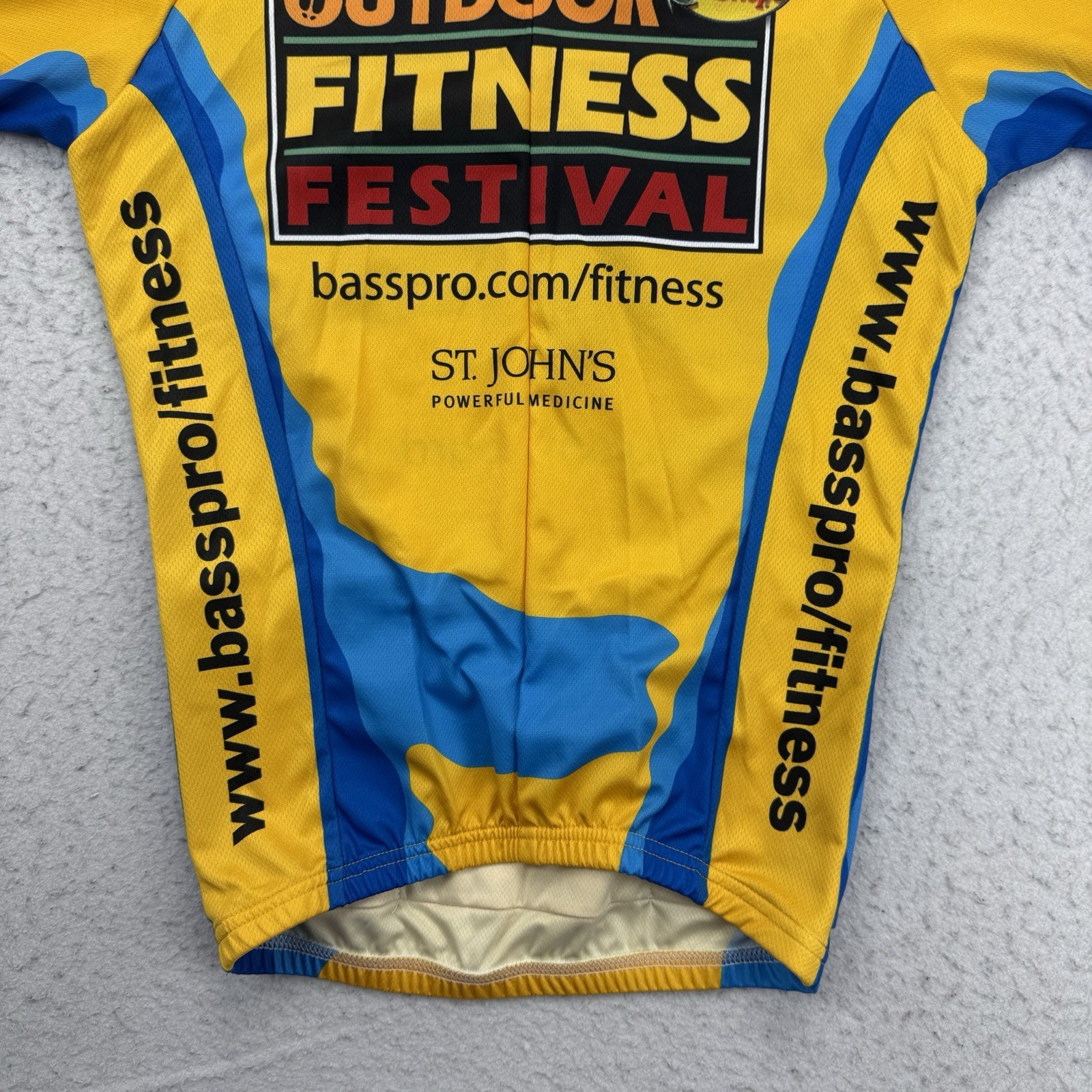 Vomax Bass Pro Shops Cycling Jersey Mens XS Yellow Zip Short Sleeve Outdoor