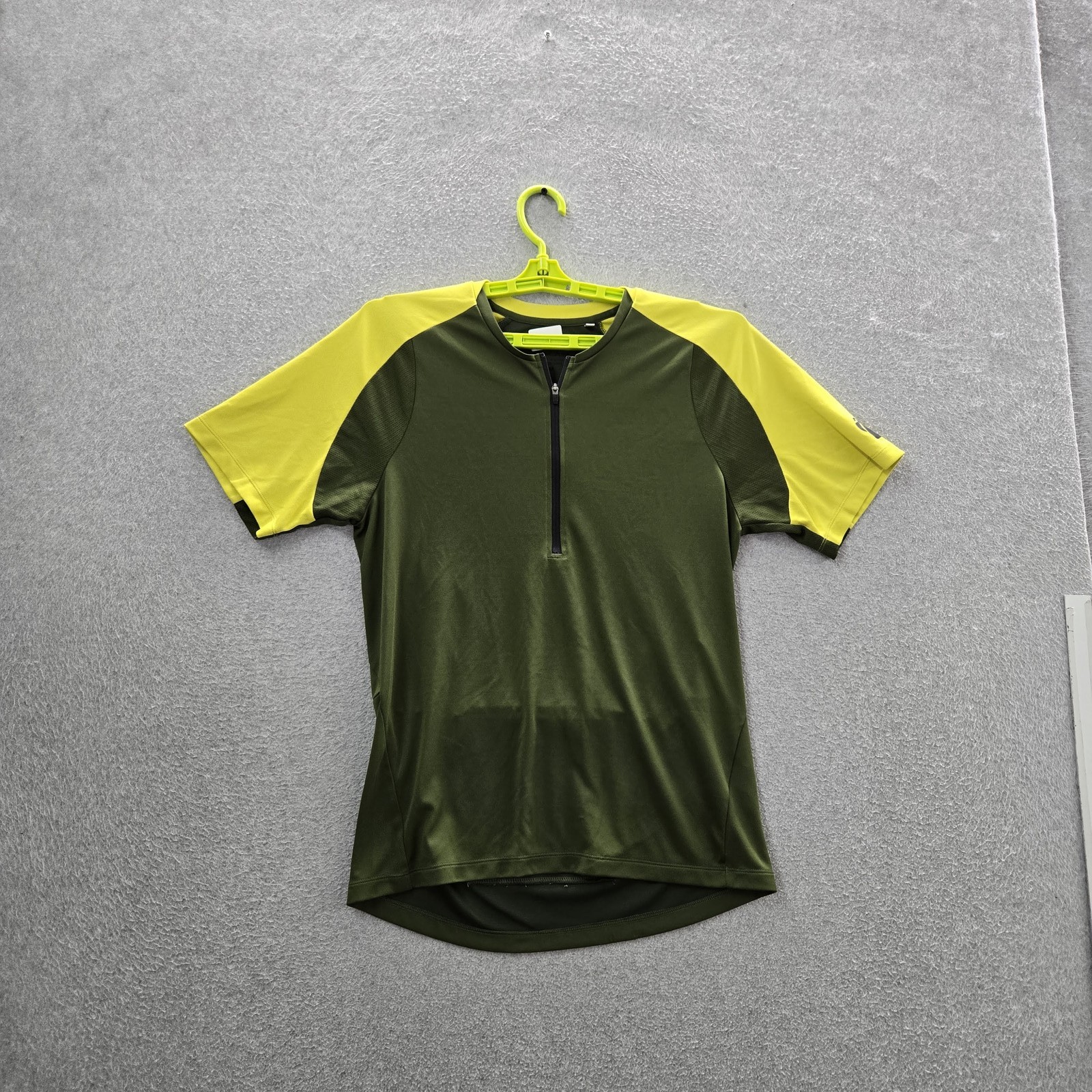 Pearl Izumi Men Jersey M Green Colorblock Quarter Zip Cycling Zipper