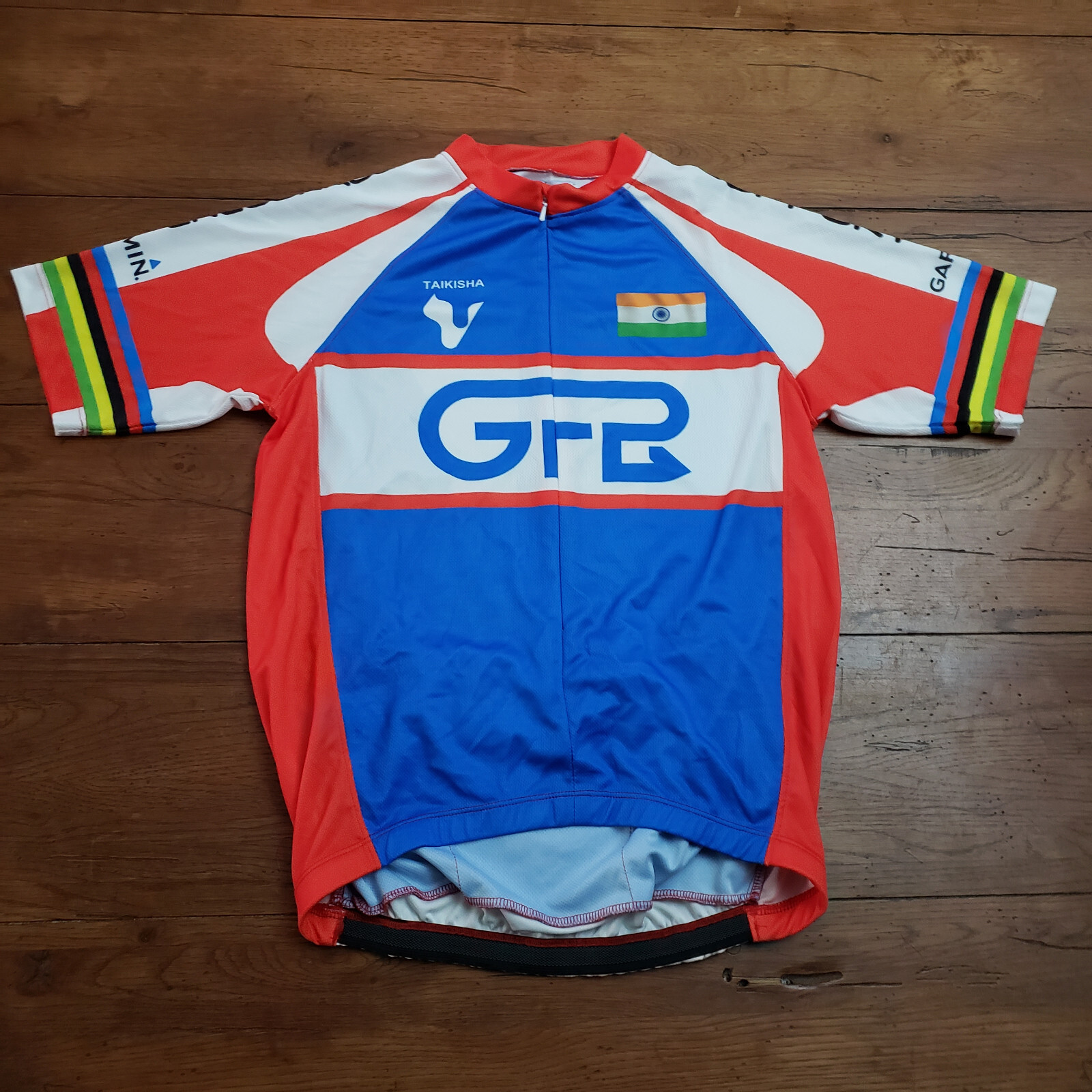 T10 Sports Mens Medium Cycling Jersey SS Road Bike Pockets GFR