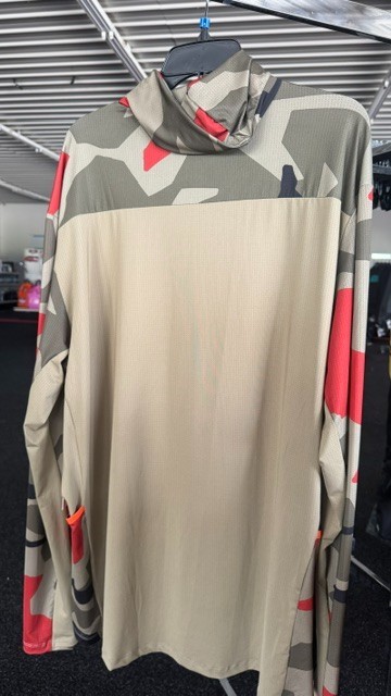 Fox Long Sleeve Ranger Drive Jersey Mens Orange and Green Camo UV Protectant