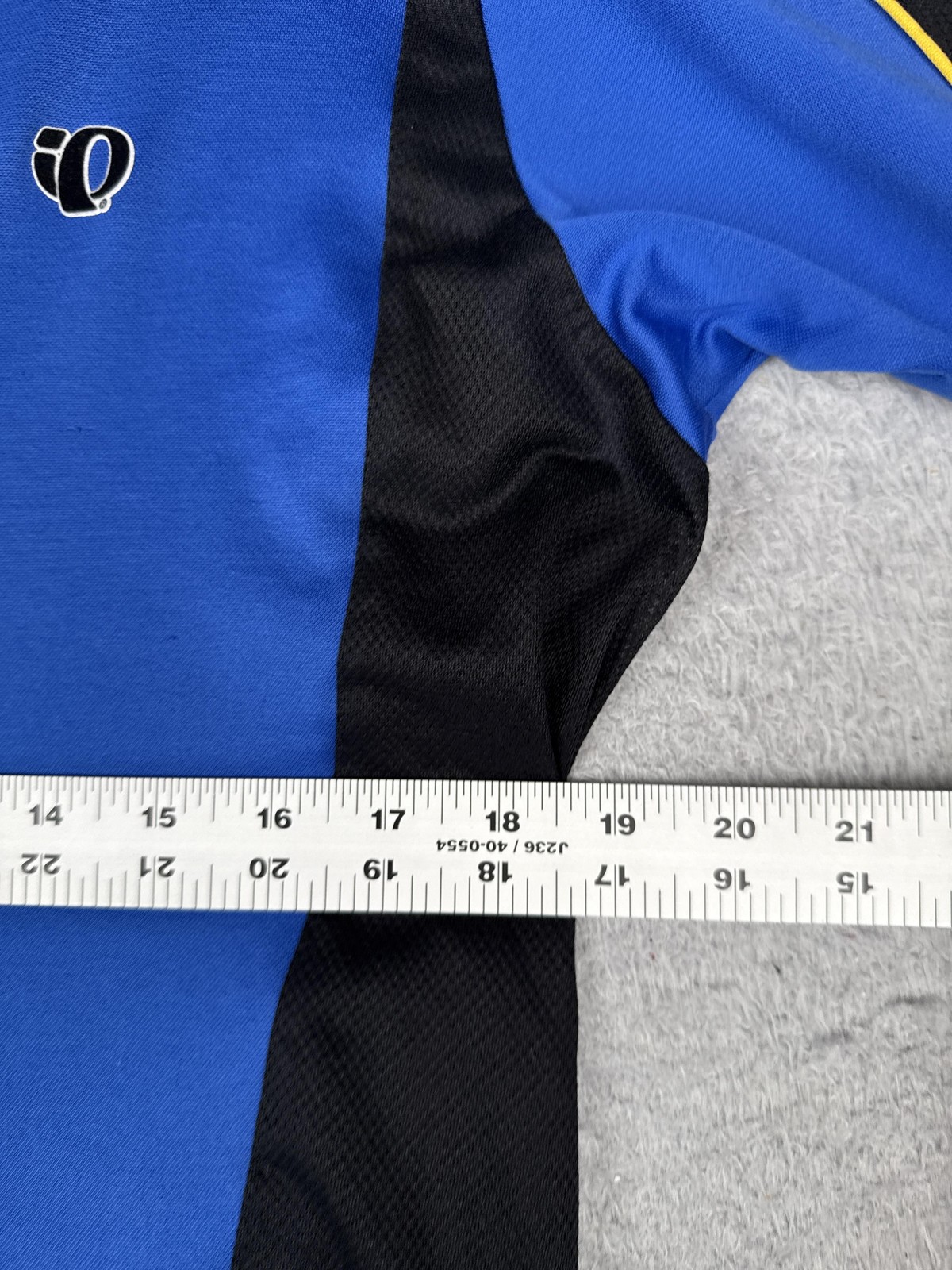 Pearl Izumi Cycling Jersey Mens XL Blue Black Half Zip Short Sleeve Pockets