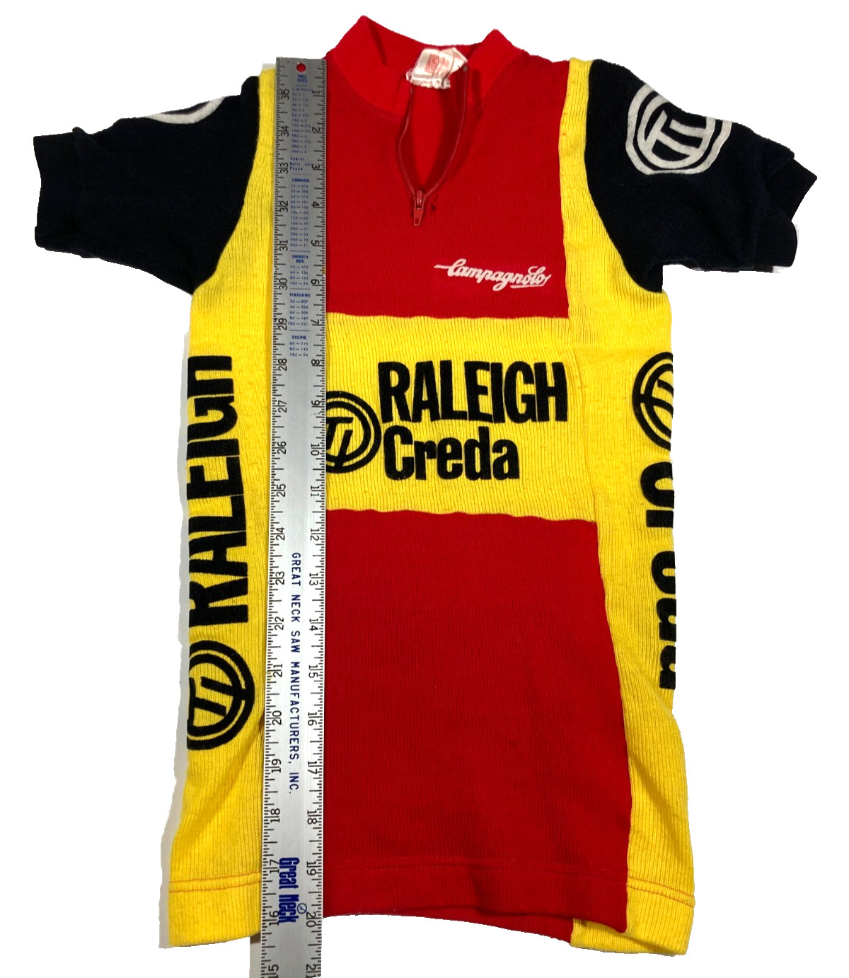 TI Raleigh Creda Campognolo Vintage Acrylic Cycling Jersey XXS? YOUTH SIZE?