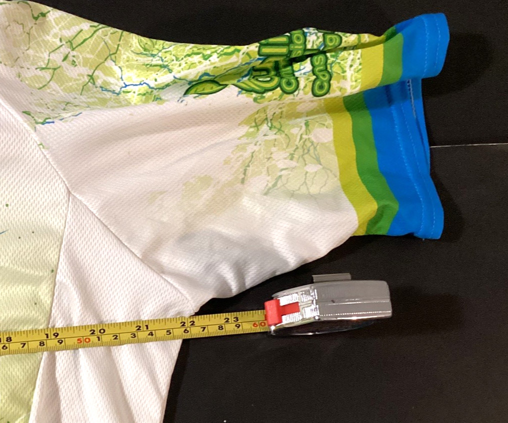 Vomax Mens Cycling Shirt Jersey Size XL Race Colors White & Green