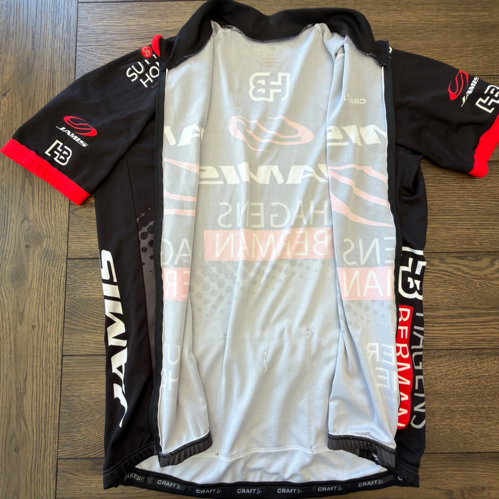 Craft Jamis Hagens Berman Cycling Jersey Mens XXL Black Red Full Zip Sutter Home