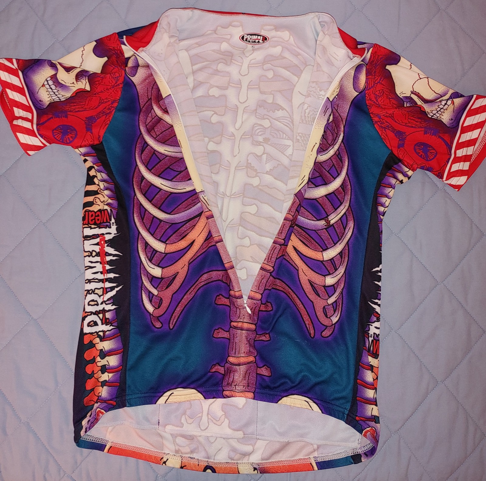 Primal Wear The Bone Collector Cycling Jersey Short Sleeve Skull Graphic Men XL