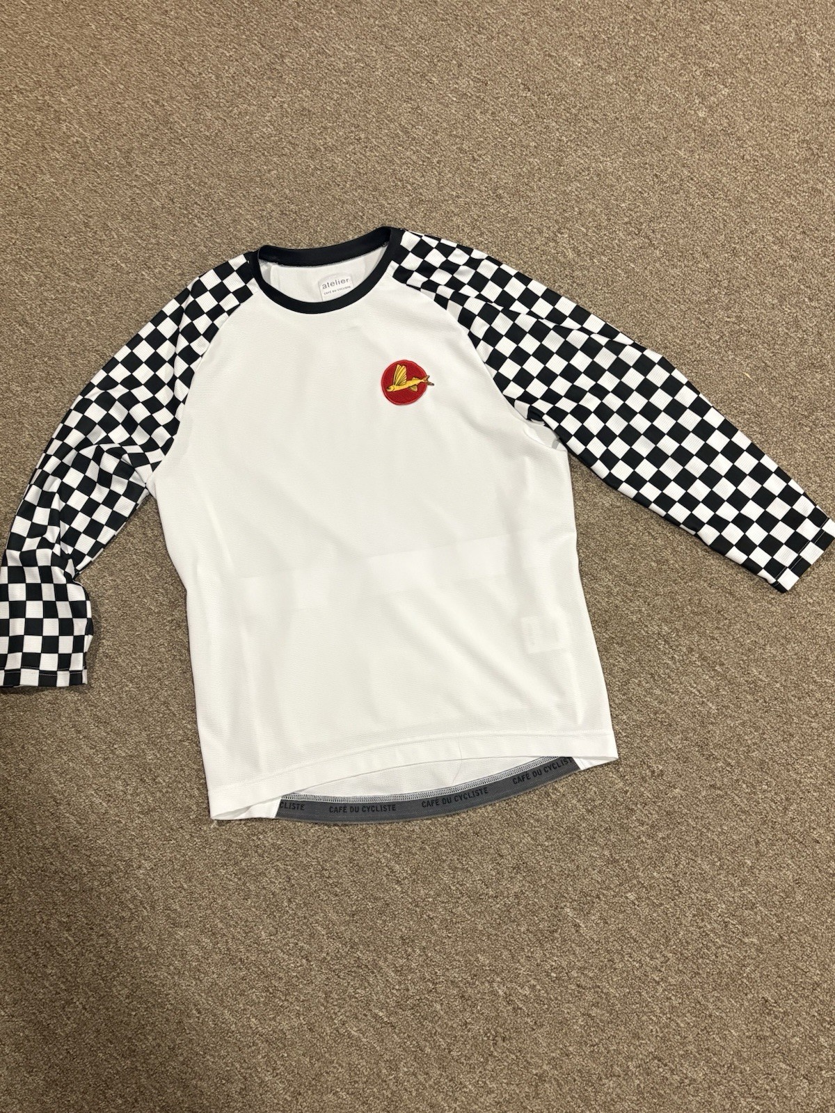 Café Du Cycliste Check Print Cycling Jersey RARE Deborah Men CAPSULE SERIES.