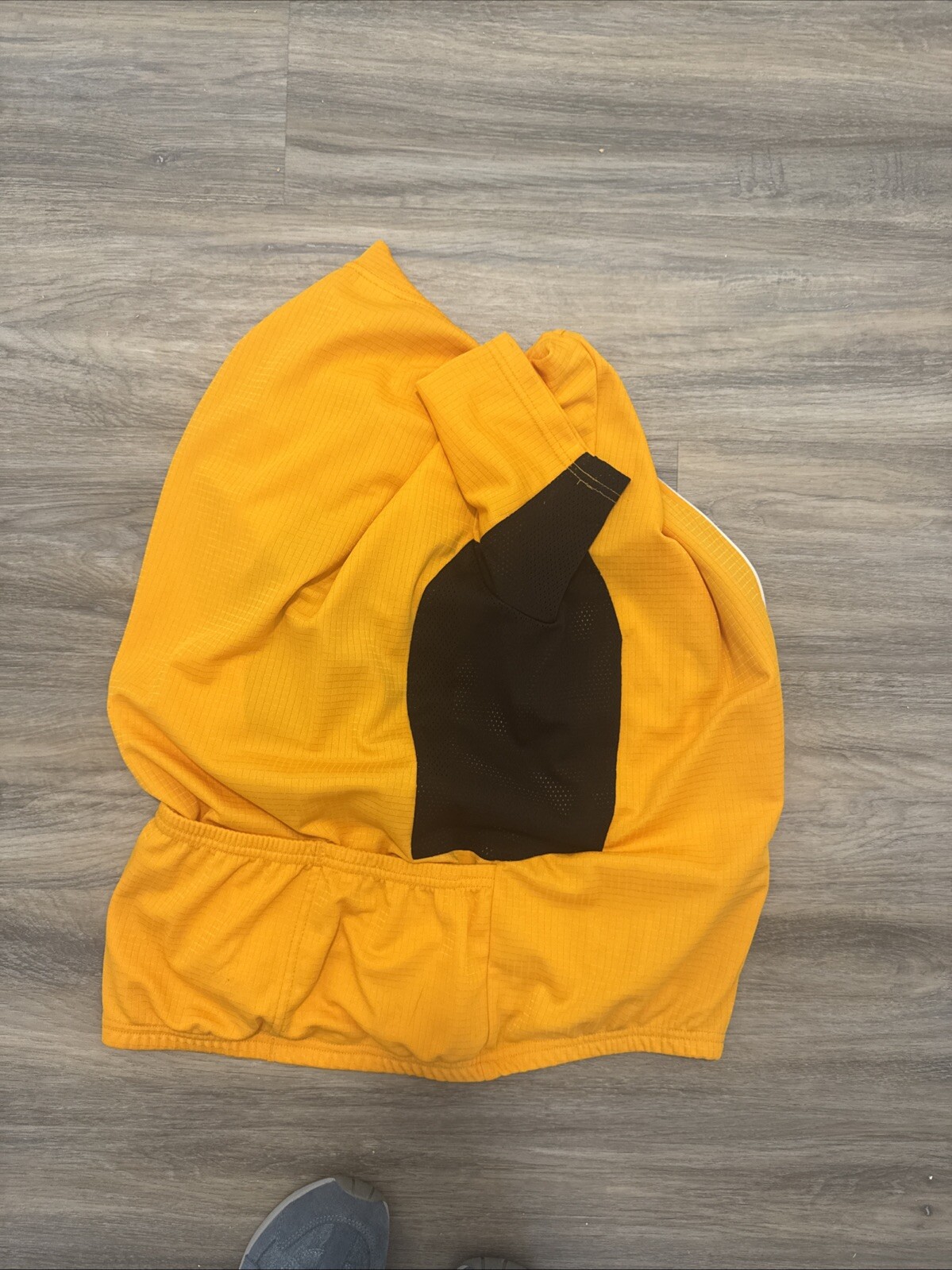 REI Cyclist Jersey Mens L Thanksgiving Orange Gold 1/2 Zip Pockets Elastic Waist