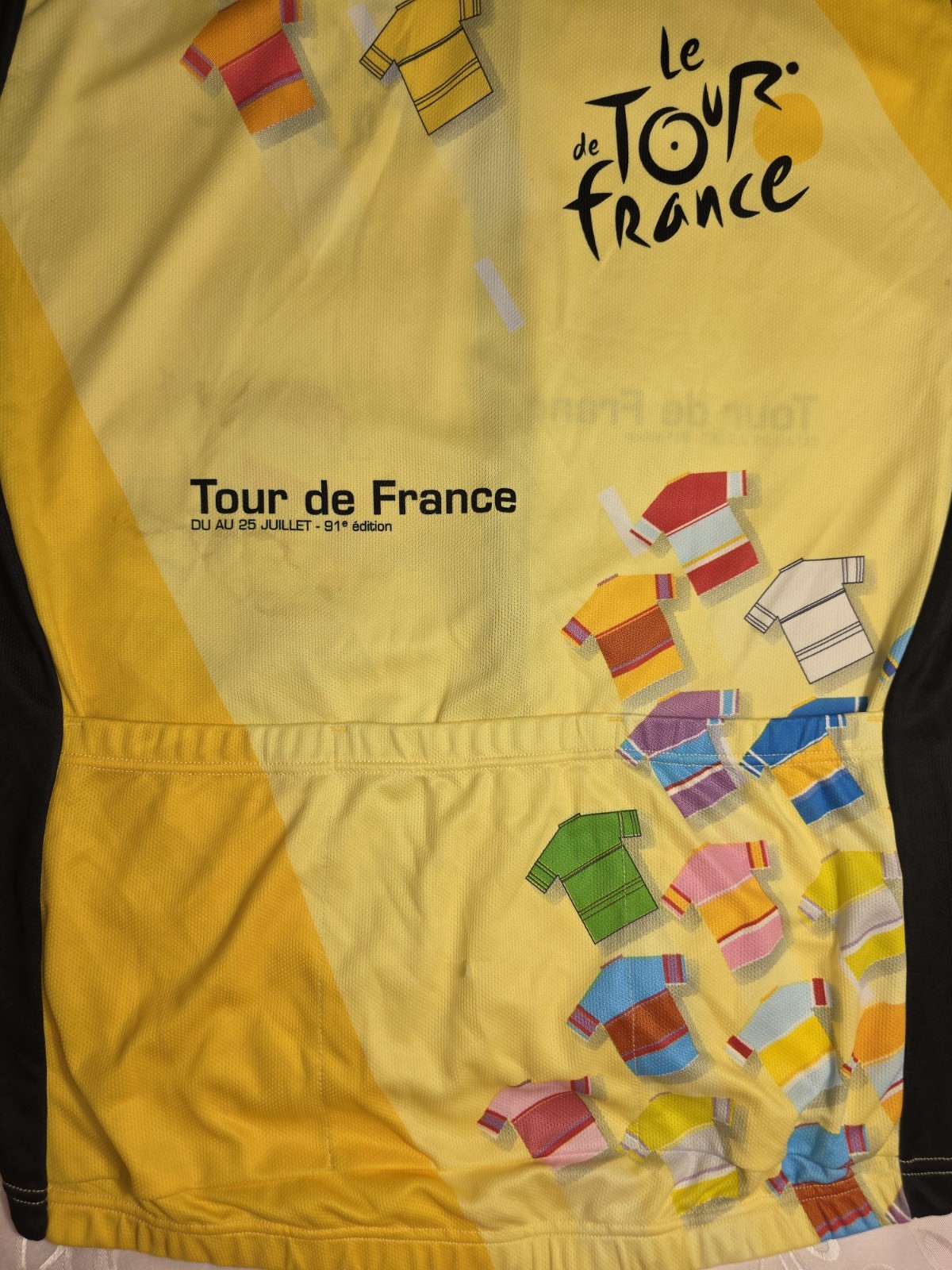 VTG 2004 Le Tour De France Cycling Jersey Men’s Large 3/4 Zip Pockets Made Italy