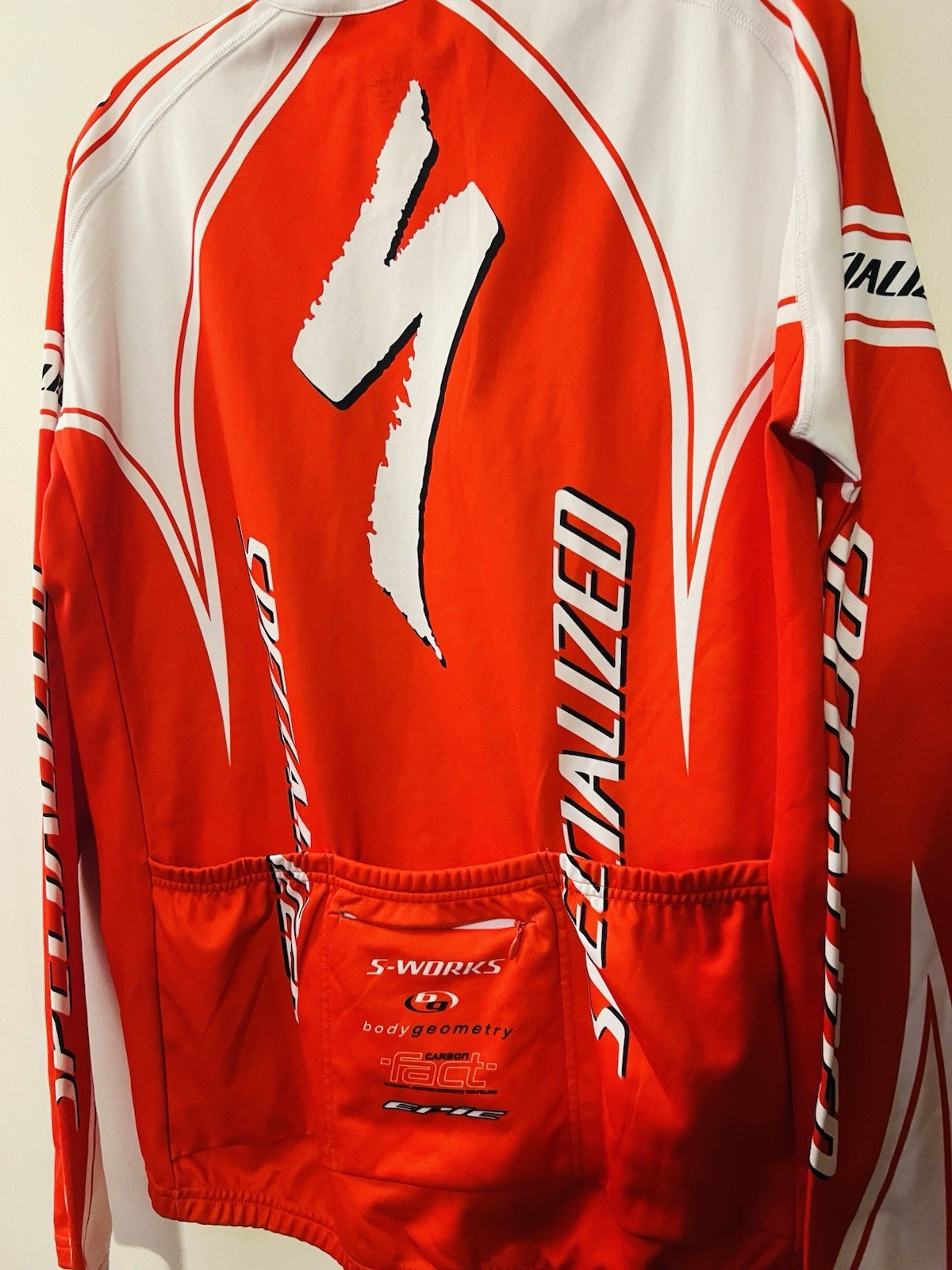 Specialized S-Works Epic Carbon Fact Red cycling long sleeve jersey Large