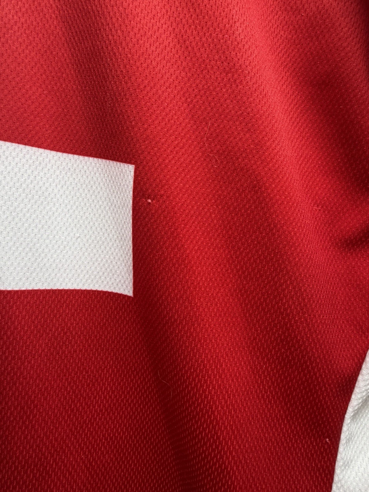 Vintage Suisse Switzerland Cycling Jersey Red White Cross Bike Shirt Size XL