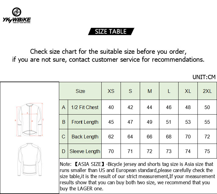 Mens Cycling Jersey Long Sleeve Bike Shirts YKK Full Zip MTB Bicycle Clothing