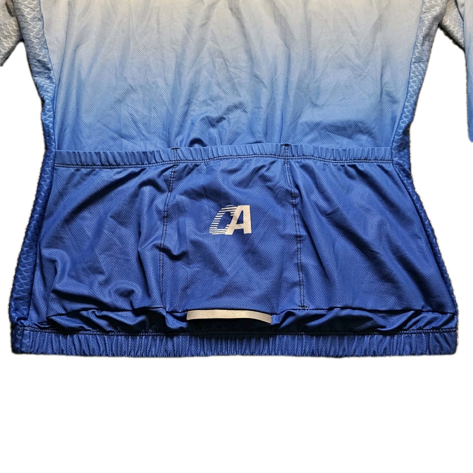 Wmns L Cycling Jersey Gradient Blue White Long Sleeve Full Zip Rear Pockets…