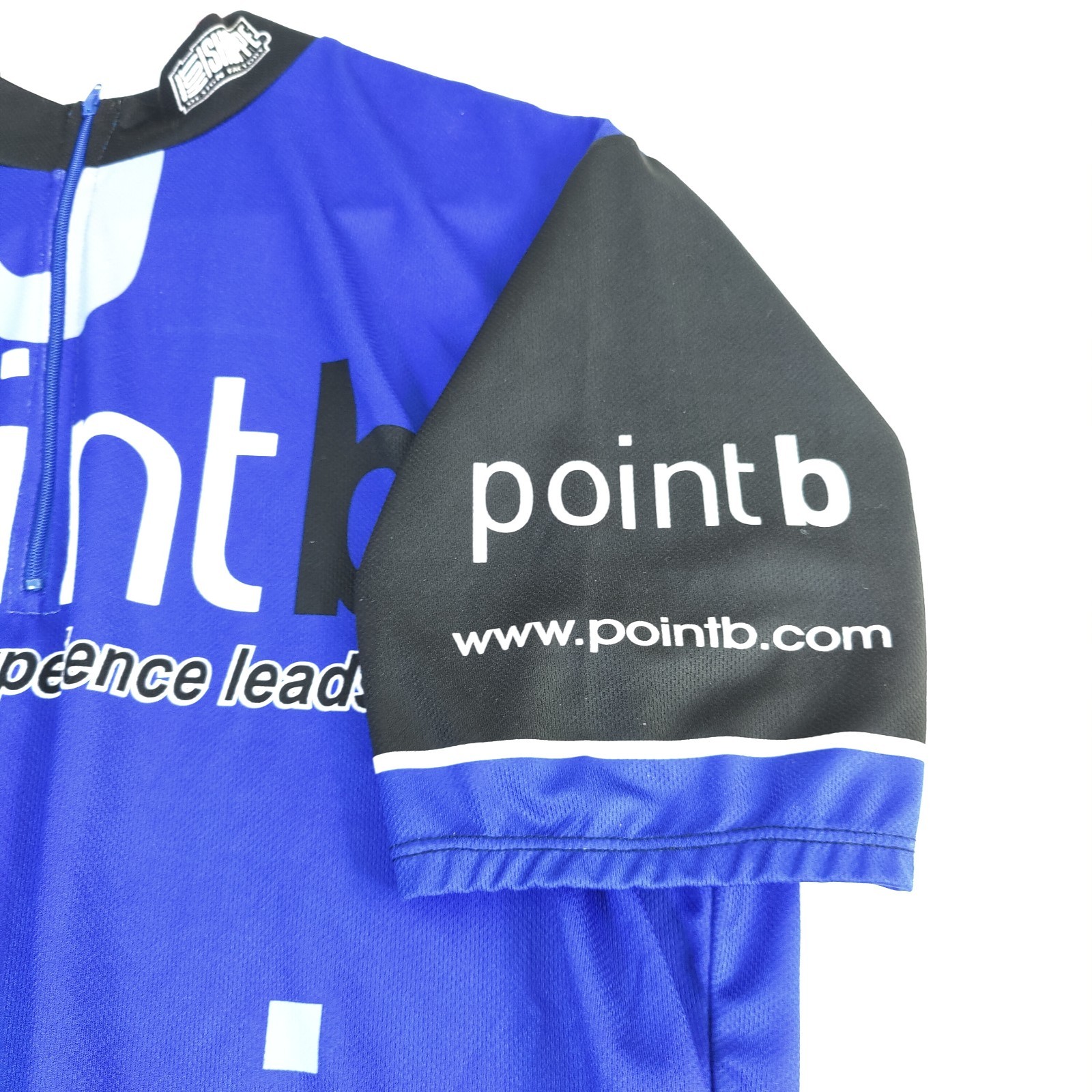 XL Cycling Shirt Point B Short Sleeve 3-Pocket Hot Shoppe Design Blue