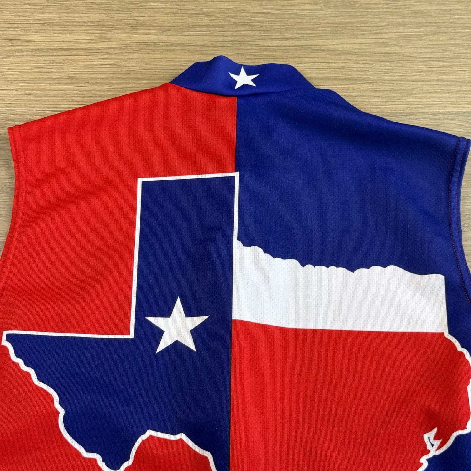 Shaver Sport Cycling Shirt Adult Meduim Mocropelle Texas Red Blue Lone Star