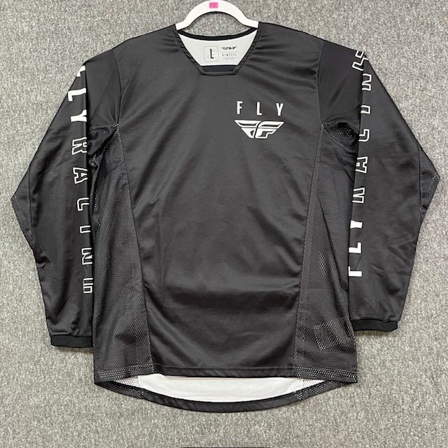 Fly Racing Jersey Mens L Kinetic Black Long Sleeve Motocross MTB MX Tech Shirt