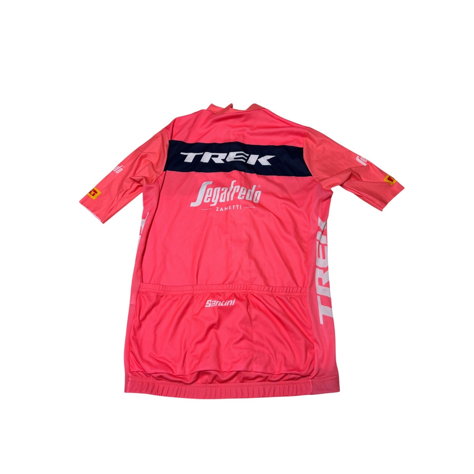 Santini Trek Segafredo Mens Cycling Jersey Pink Navy Short Sleeve Size L Italy