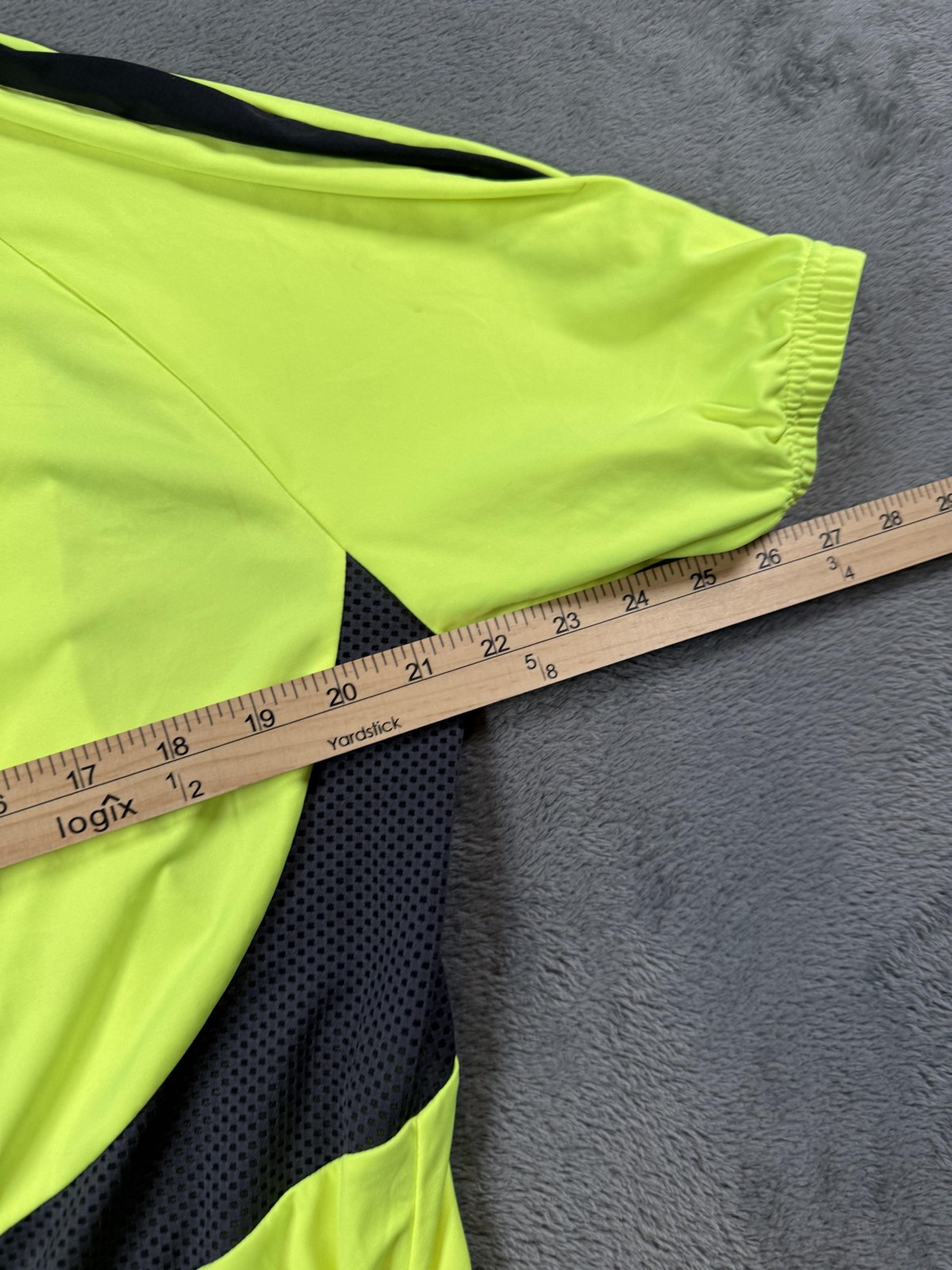 Nishiki Cycling Jersey Mens Large Yellow Black 1/4 Zip Short Sleeve Pockets
