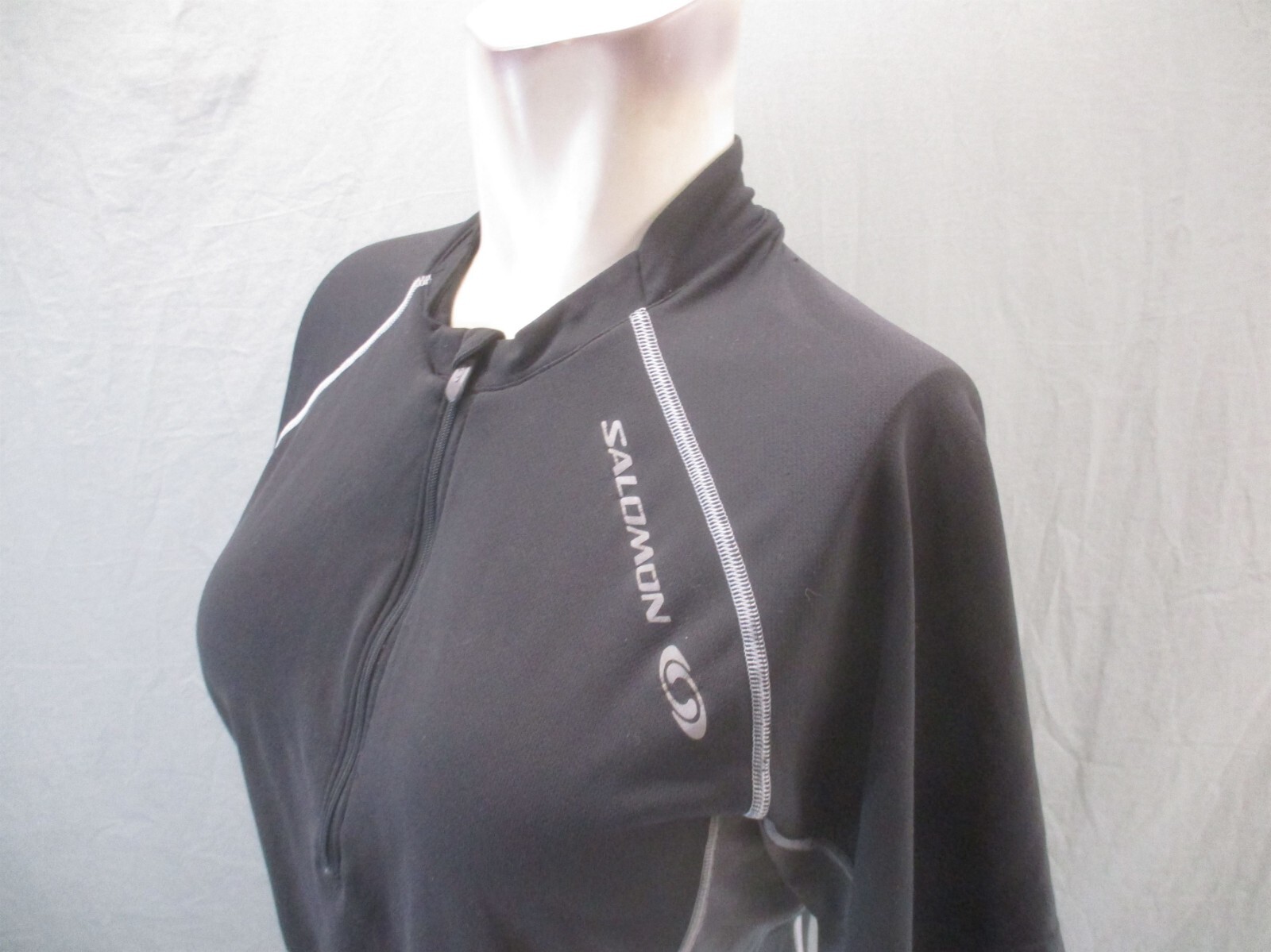 SALOMON One Size Womens Black 1/2 Zip Short Sleeve Cycling Compression Top 527