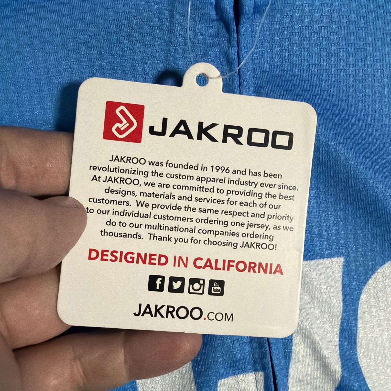NWT Jakroo Men’s Cycling Jersey Rear Pockets Blue Men’s Size XL NEW