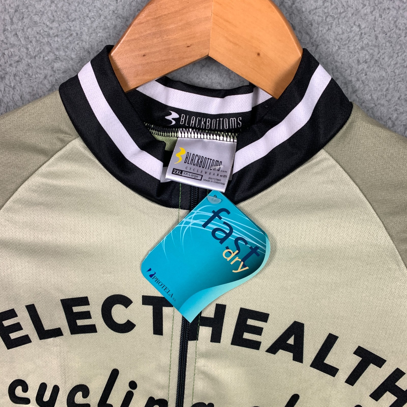 BlackBottoms Cycling Jersey Men’s 2XL XXL Green Tan Club Cut NWT NEW