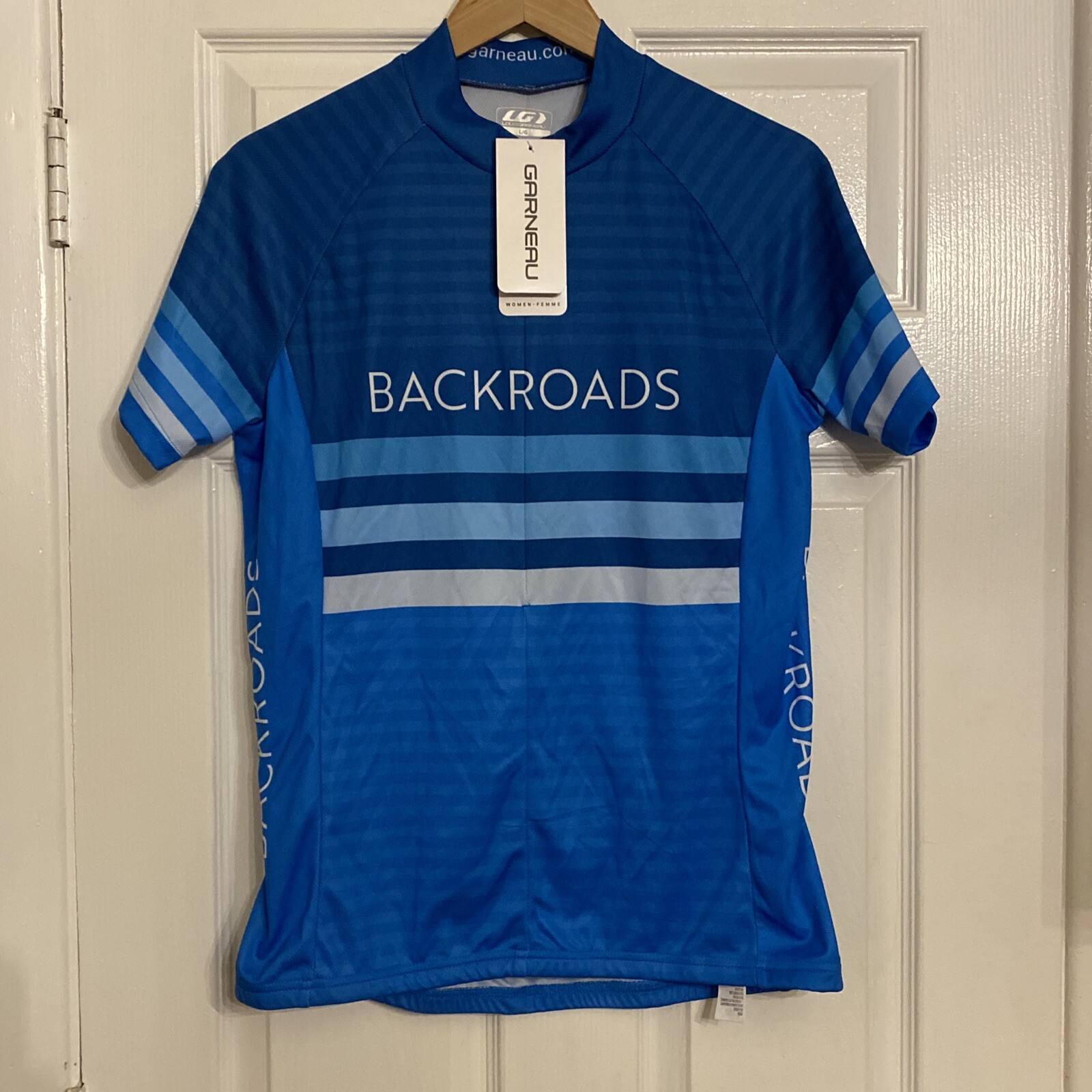 Garneau Women’s Sport Fit Jersey Sz L Back Roads Compression Cycling Pocket Zip