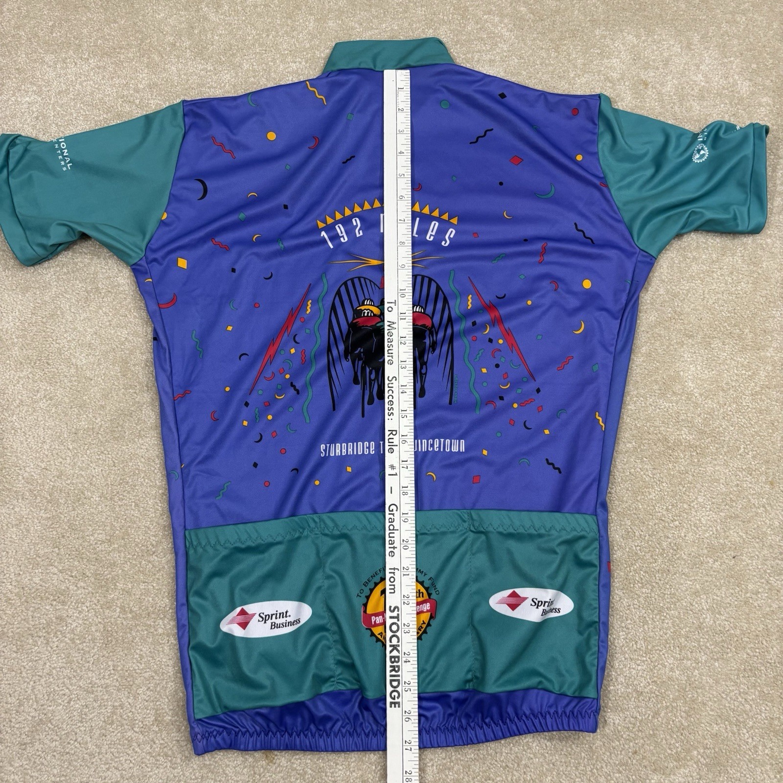 Vintage 1994 Pan-Mass Cycling Jersey VOmax Adult Sz 4 Massachusetts 90s Retro