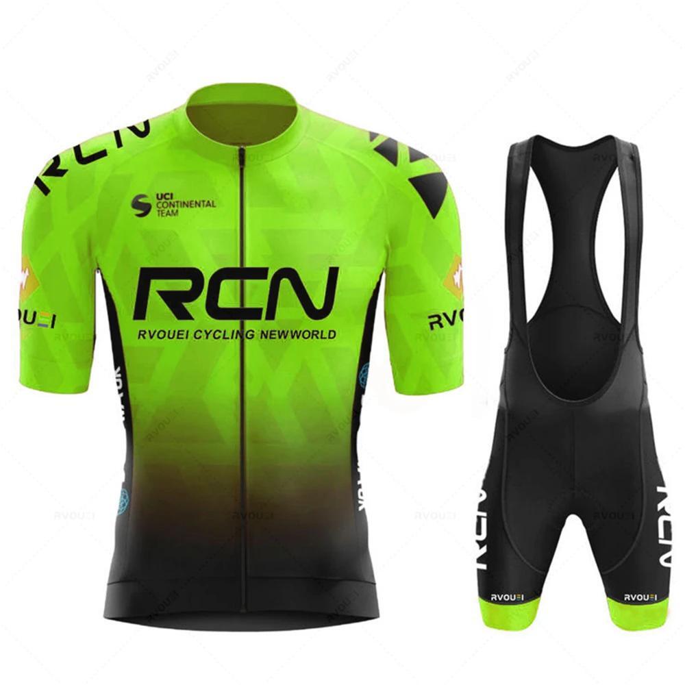 Rcn Men’s Cycling Jersey Set Breathable Summer Road Bike Riding Mtb Sports Kit